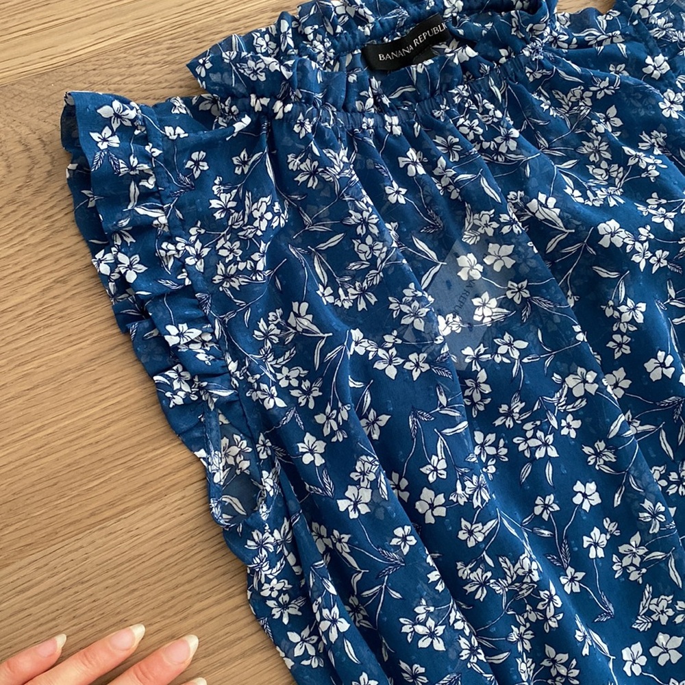 Banana Republic Navy Floral Midi Dress - Picture 5 of 12